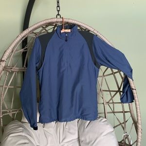 Quarter zip Windbreaker Pullover - navy quarter zip windbreaker utility jacket